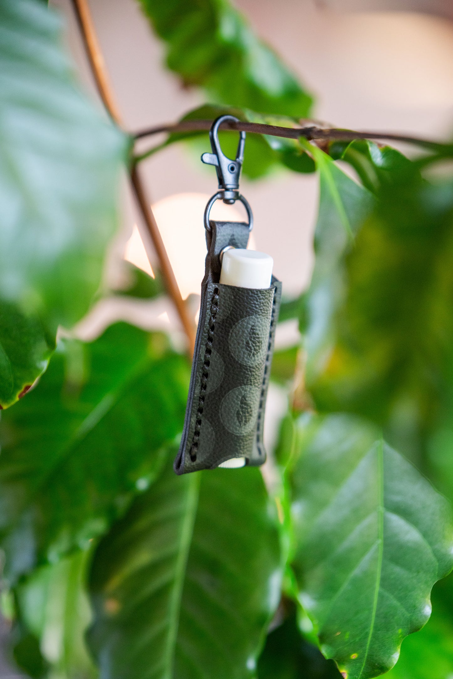 Leather Chapstick Key Chain